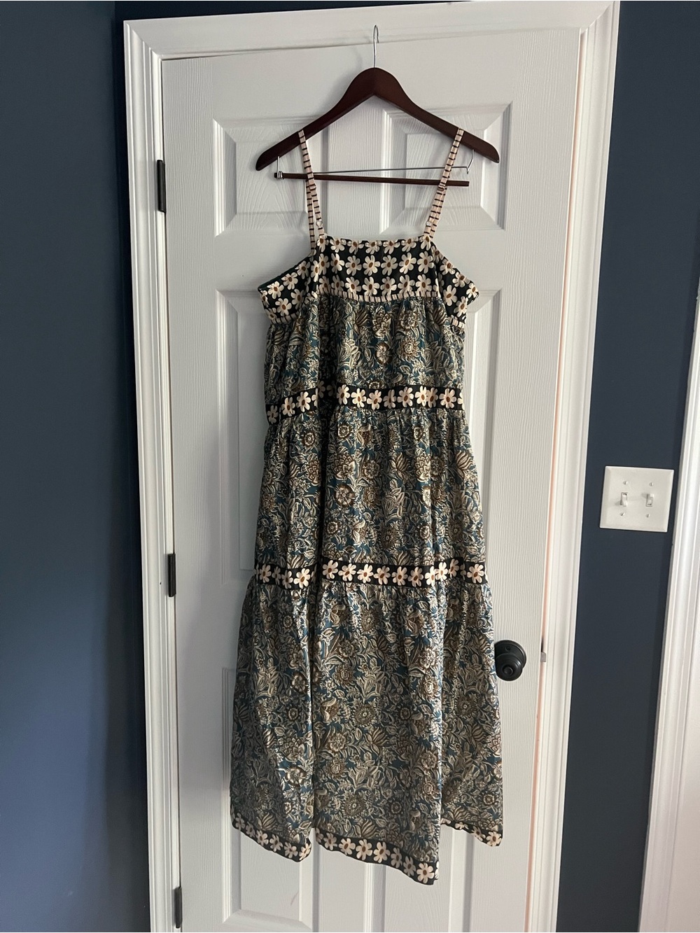 Natural Life Tiered Maxi Dress in Teal, Black, Cream - Picture 3 of 3